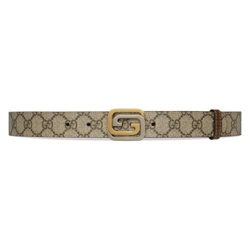  GUCCI古馳 22年秋冬 男士 方形互扣式雙G搭扣腰帶 715603 KAAAD 8358