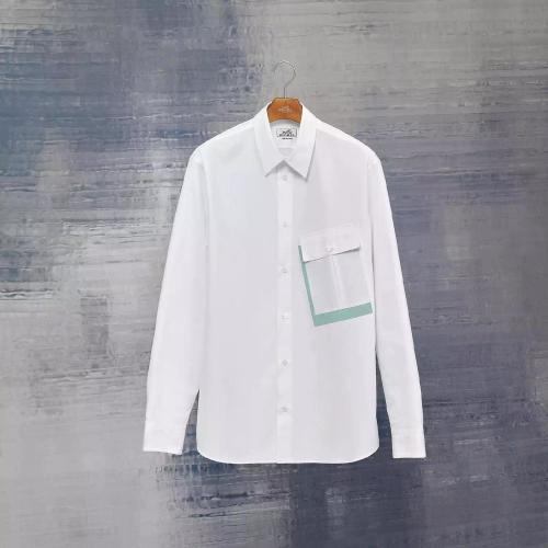  HERMES愛馬仕 22年秋冬 男士 長袖襯衫 Chemise corps sportif poche ombree H266700H29040