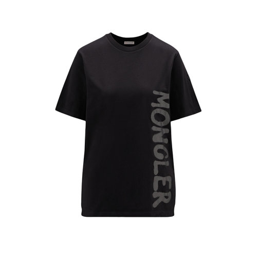 Moncler/蒙克萊 22年秋冬新款 女士黑色純棉垂直徽標印花短袖T恤H20938C00010829HP999