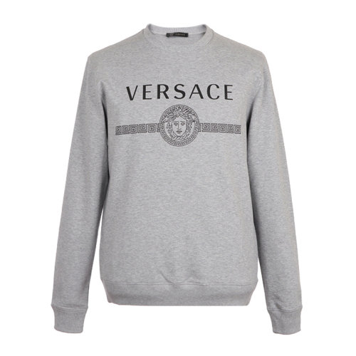 VERSACE/范思哲 男士藍色棉質(zhì)經(jīng)典字母徽標美杜莎頭像印花裝飾圓領長袖上衣衛(wèi)衣 A83867-A231242-A124