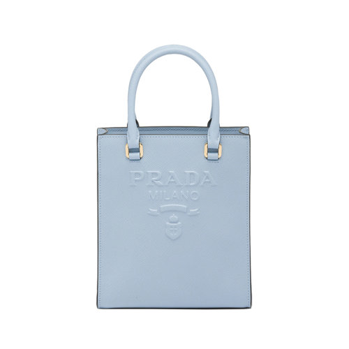 PRADA/普拉達 22新款 女士小號天藍色saffiano皮革琺瑯徽標拆卸織物肩帶單肩手提斜挎包1BA333_NZV_F0076_V_N2A