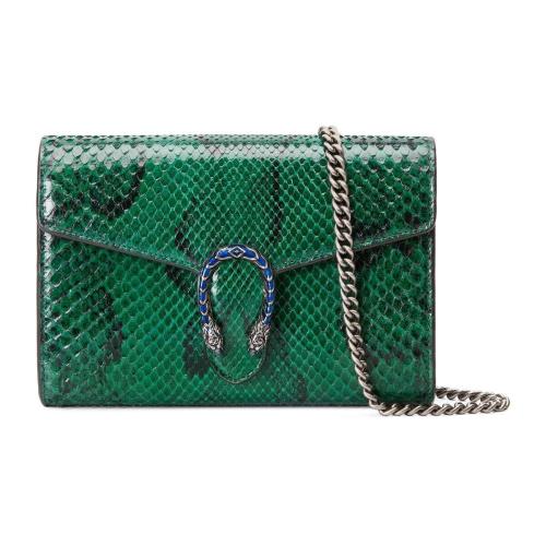  GUCCI古馳 22年秋冬 女士 Dionysus系列蟒蛇皮迷你鏈條包 401231 LU3LN 3175 預(yù)定商品2-6周發(fā)貨