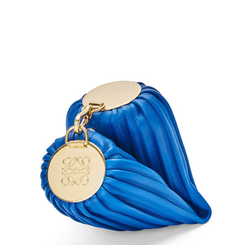 LOEWE/羅意威 20  Bracelet系列 女士小號皇家藍褶皺納帕小羊皮拉鏈開合多功能單肩手拿手鏈包0010623528