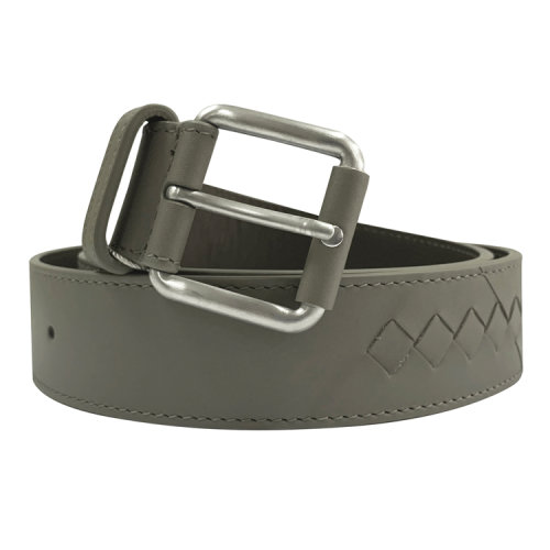 Bottega Veneta/葆蝶家  男士灰綠色皮革時尚經典針扣式皮帶腰帶   298296V46461519  GMH0012BC