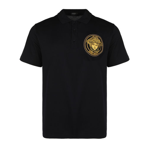 VERSACE/范思哲 美杜莎刺繡徽標短袖T恤男士短POLO衫A89300A237141