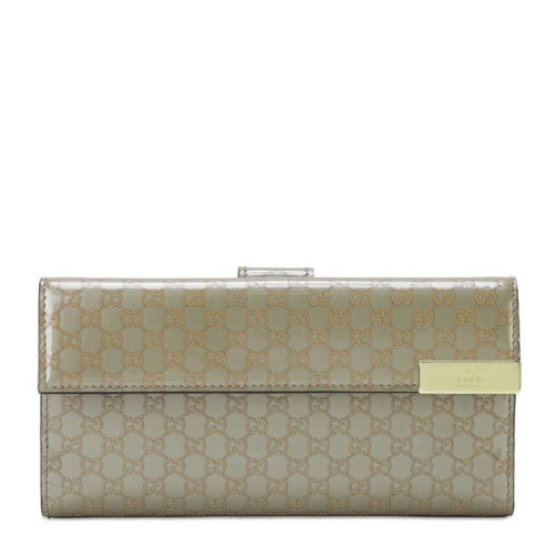 GUCCI/古馳 女士長款灰色皮革錢包卡包女包 257012-AR91G-1268