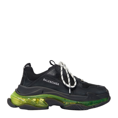 BALENCIAGA 巴黎世家 男士 鞋靴  黑色系帶低幫透明鞋底運動鞋 男士休閑運動鞋