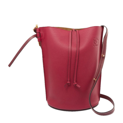 LOEWE/羅意威女士Gate系列小號酒紅色水桶包斜挎包單肩包女包