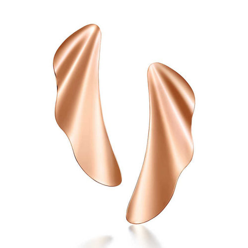 Tiffany & Co./蒂芙尼 ElsaPeretti?系列18K金玫瑰金中號波浪耳環(huán) 67740378
