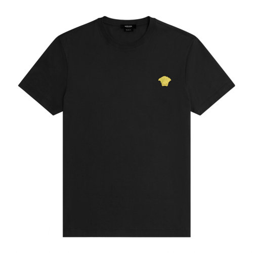 VERSACE/范思哲 男士黑色棉質(zhì)經(jīng)典美杜莎頭像裝飾圓領短袖上衣T恤 A89289-A228806-A1008