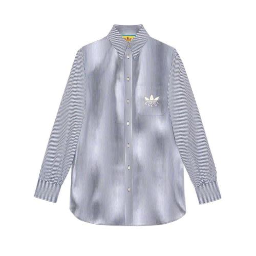  GUCCI古馳 22年秋冬 男士 adidas x Gucci聯名系列條紋棉質Polo衫 691519 ZAJPR 4932