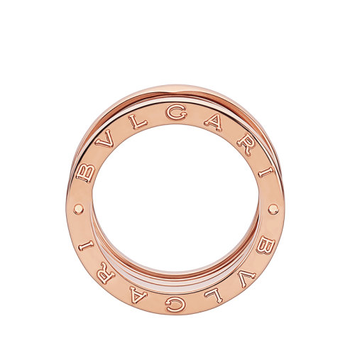 BVLGARI/寶格麗  B.ZERO1系列 18K金玫瑰金四排螺旋形戒指 348768