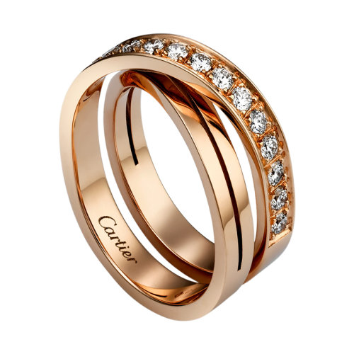 CARTIER/卡地亞 ETINCELLE系列 18K金玫瑰金鑲嵌17顆明亮式切割鉆石 結婚求婚訂婚戒指B4095700