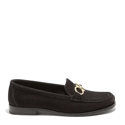 Salvatore Ferragamo/菲拉格慕 黑色平跟單鞋 女士樂福鞋