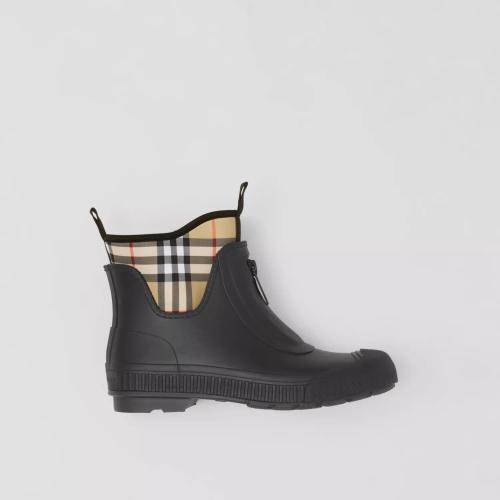  BURBERRY 22年秋冬 女士 Vintage 格紋橡膠雨靴 80485731