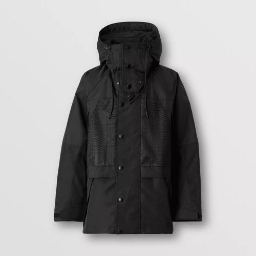  BURBERRY 22年秋冬 男士 反光格紋裁片功能性連帽風雪大衣 80613171