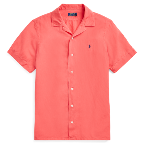 Polo Ralph Lauren/拉夫勞倫馬球 男士 時尚休閑 小馬標經典款修身棉麻材質短袖襯衣 470842