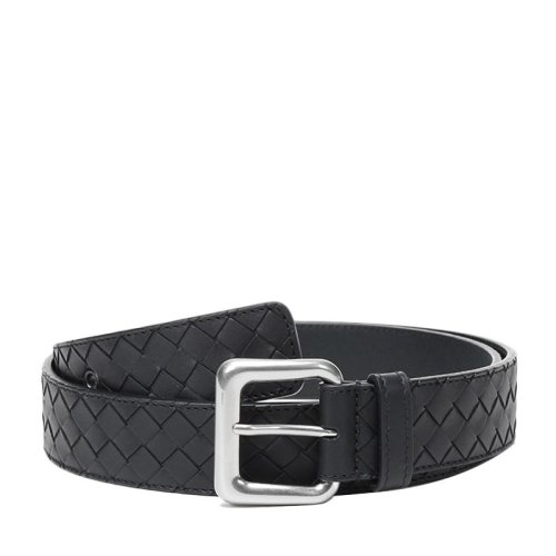 Bottega Veneta/葆蝶家 男士黑色小牛皮商務(wù)休閑時尚皮帶腰帶 271932-V465V-1000