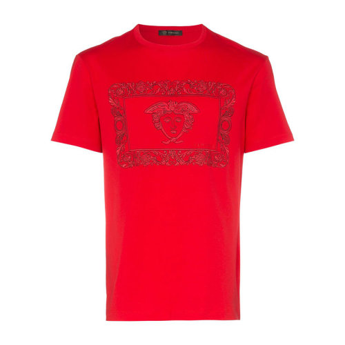 VERSACE/范思哲  男裝 時尚簡約 男士棉質短袖T恤 A81881A-1A22458-A001