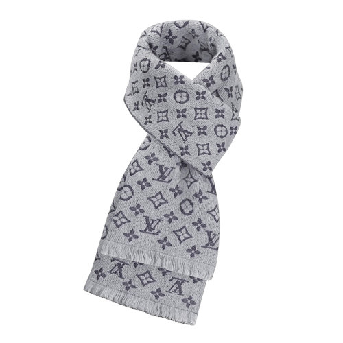 Louis Vuitton/路易威登新款 經典老花系列 男士淺灰色羊毛圍巾M70932