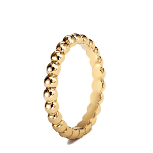 Van Cleef & Arpels/梵克雅寶 經典Perlée perles d'or系列 18K金黃金中號戒指指環VCARO3Y500