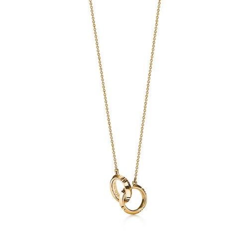 Tiffany & Co./蒂芙尼  Atlas X系列 18K金黃金互鎖圓圈羅馬數字吊墜67789210