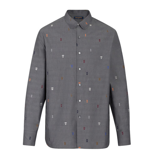 Louis Vuitton/路易威登      FIL COUPé DNA系列 男士灰色長袖襯衫1A5VZY