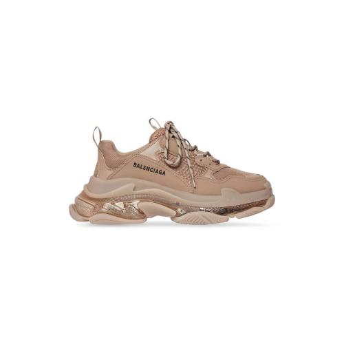  BALENCIAGA巴黎世家 22年秋冬 女士 休閑運動鞋 Womens Triple S Clear Sole Trainers in Brow