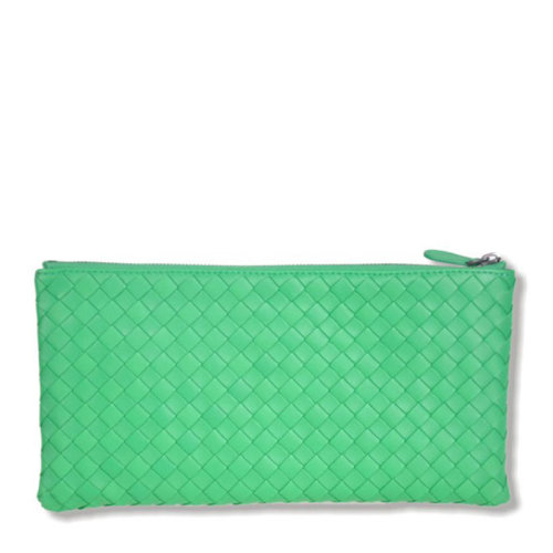 Bottega Veneta/葆蝶家 女士紫色羊皮編織長款拉鏈開合錢包手包手拿包女包 256399-V001O-5220