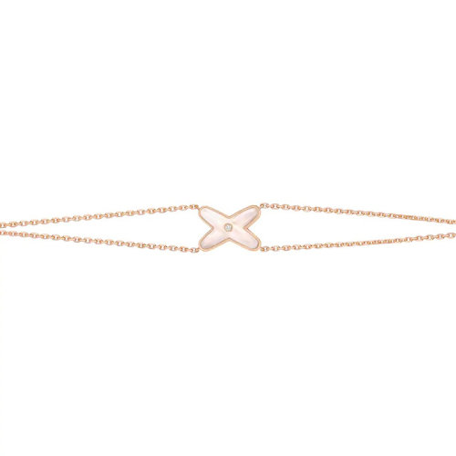 Chaumet/尚美  Jeux de Liens系列 女士18k金玫瑰金鑲嵌珍珠母貝和一顆明亮切割鉆石手鏈082933