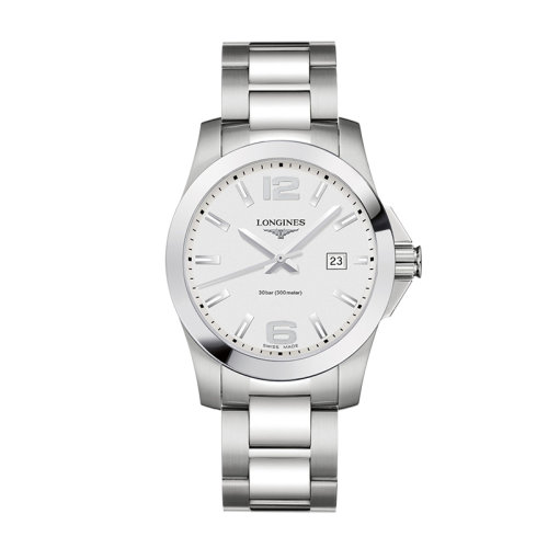 LONGINES/浪琴 康卡斯系列 石英表鋼鏈銀“太陽”表盤男表41毫米L3.759.4.76.6