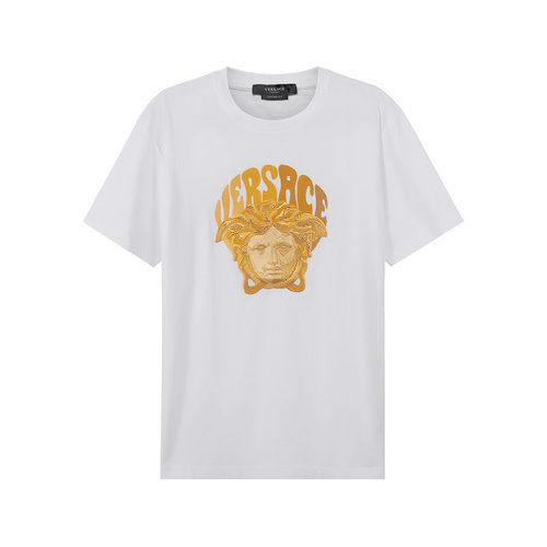 VERSACE/范思哲男士棉質(zhì)圓領(lǐng)短袖T恤美杜莎刺繡 1003913 1A02785