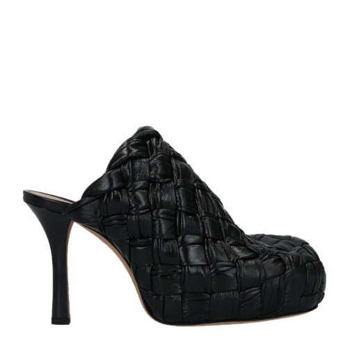 Bottega Veneta/葆蝶家  黑色時(shí)尚女士高跟鞋跟鞋女鞋