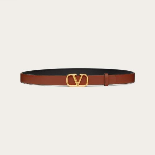  VALENTINO華倫天奴 22年秋冬 女士 腰帶 CEINTURE RéVERSIBLE VLOGO SIGNATURE EN VEAU BRILL 預(yù)定商品1-3周發(fā)貨