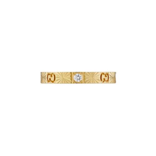  GUCCI古馳 22年秋冬 女士 Icon系列18K黃金鉆石愛心戒指 727892 J8540 8000