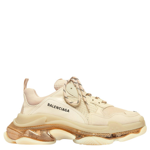 Balenciaga/巴黎世家      Triple S Clear Sole系列 女士淺褐色雙層泡沫和網(wǎng)布運(yùn)動(dòng)鞋544351W2GA19100
