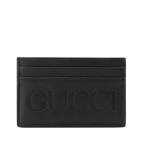 GUCCI/古馳 男士黑色皮革GUCCI經典標志卡夾?6586940E8IG1000