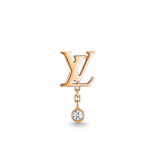 Louis Vuitton/路易威登 IDYLLE BLOSSOM系列 經典款單只18k金玫瑰金鉆石LV徽標耳釘Q96549