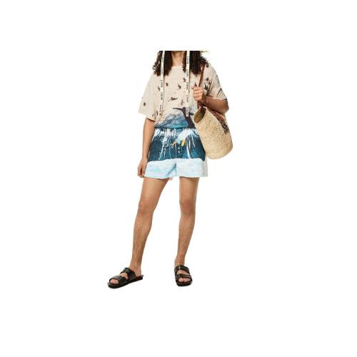  LOEWE羅意威 22年秋冬 男士 短袖T恤 All-over surf print T-shirt in cotton H616Y22X23-2396
