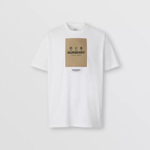  BURBERRY 22年秋冬 男士 標(biāo)簽貼花棉質(zhì)寬松 T 恤衫 80575291