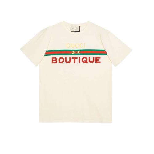  GUCCI古馳 22年秋冬 女士 女士Gucci Boutique印花T恤 615044 XJCKY 7136