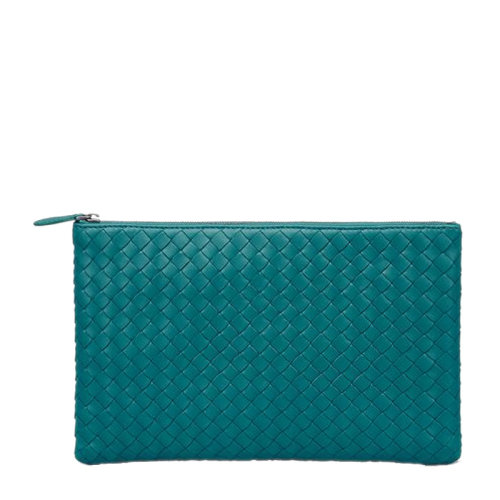 Bottega Veneta/葆蝶家 男士純色羊皮編織款拉鏈開(kāi)合錢(qián)包手包手拿包男包 256400-V001O 多色可選
