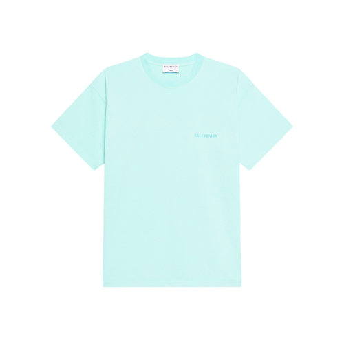 Balenciaga/巴黎世家 22年春夏新款 男女同款淺綠色純棉短袖T恤612965TLVB93062