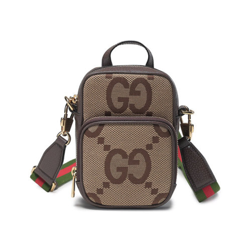 GUCCI/古馳 【22秋冬新款】 男士帆布配皮手提單肩斜挎包雙G圖案 696072 UKMDG