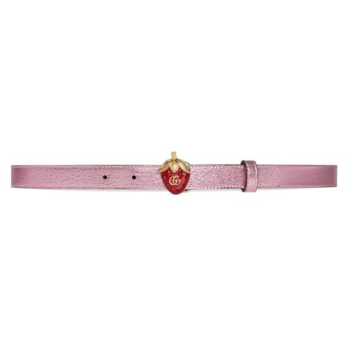 GUCCI古馳 22年秋冬 女士 草莓搭扣窄版腰帶 725371 AABEG 8458