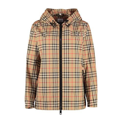 BURBERRY/博柏利  巴寶莉女裝 女士米色經典時尚格紋連帽夾克 80256781