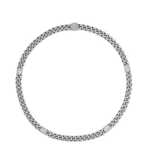 GUCCI/古馳  鈀金色效果金屬雙G細節(jié)互扣式項鏈675766I46010926