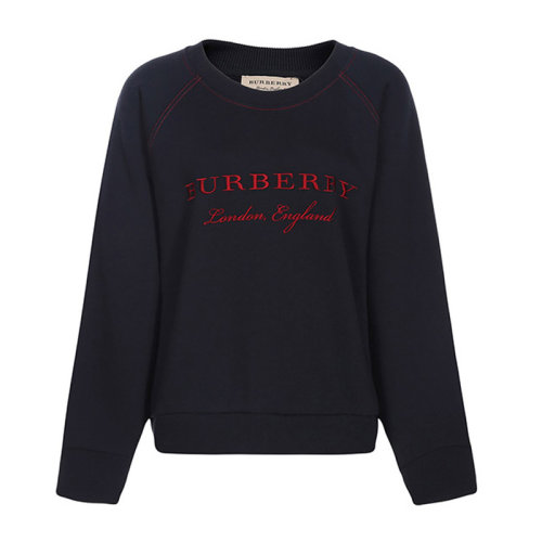 BURBERRY/博柏利 女裝 服飾 時尚 深藍色棉質(zhì)長袖T恤 女衛(wèi)衣 4052979