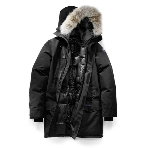 CANADA GOOSE/加拿大鵝   LANGFORD黑標系列 男士黑色連帽毛邊防風(fēng)派克大衣2062MB-NOIR