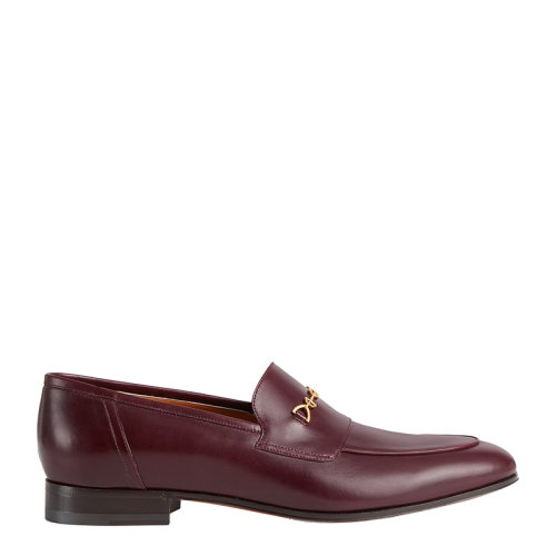 GUCCI/古馳      男士酒紅色皮革雙G馬銜扣樂福鞋?6698161W6006039